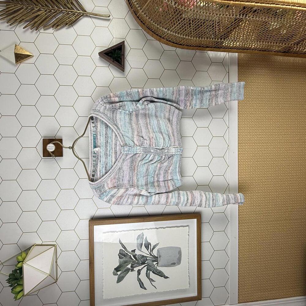 Daily Practice from Anthropologie Pastel Cropped Cardigan Sweater - Size - Large